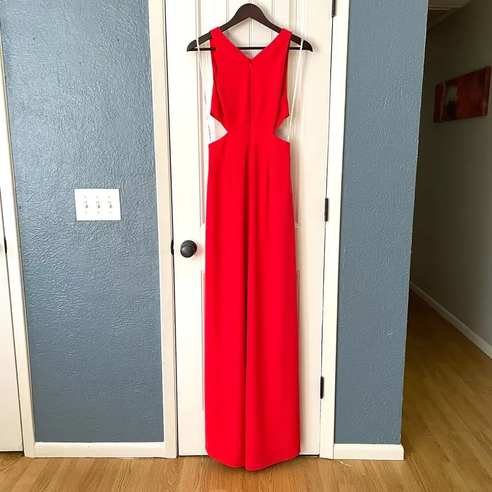 Halston Heritage Deep V Cutout Gown